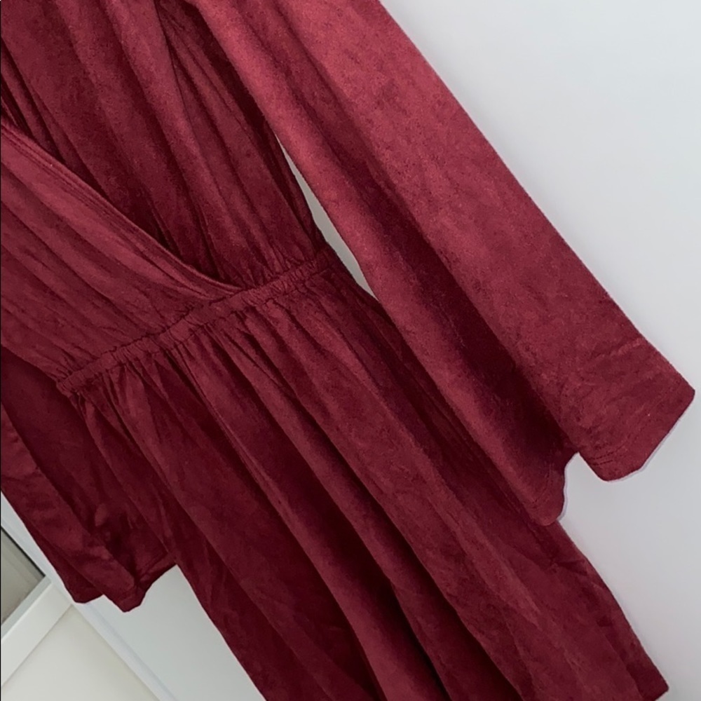 Small suede like romper holiday xmas thanksgiving party christmas photos - Picture 3 of 4